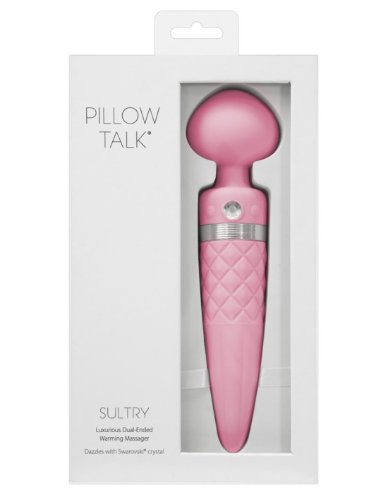 Pillow Talk Sultry - melegítős, 2 motoros masszírozó vibrátor (pink)