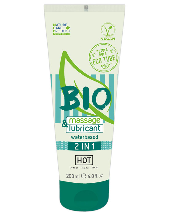 HOT Bio 2IN1 - vízbázisú síkosító- és masszázsgél (200ml)