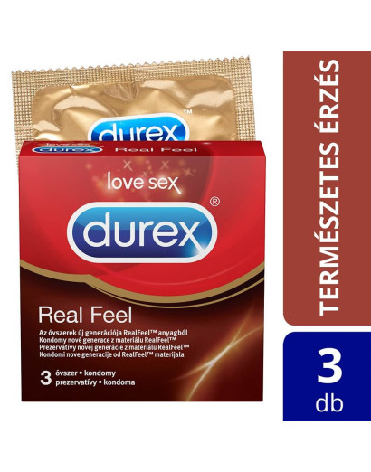 Durex Real Feel - latexmentes óvszer (3db)