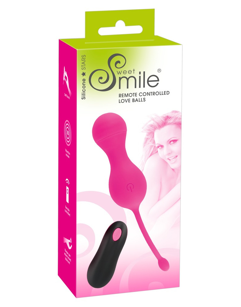 SMILE Love Balls - akkus, rádiós vibrációs tojás (pink)