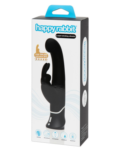 Happyrabbit G-spot - akkus, csiklókaros bólogató vibrátor (fekete)