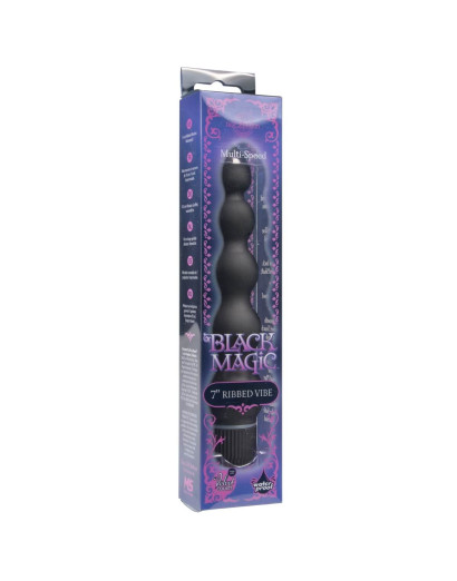 Black Magic 7 - merev 5 gyöngyös anál vibrátor (fekete)