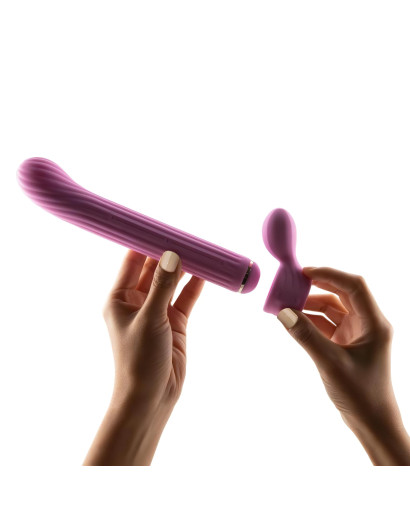 Magic Stick - vibrátor cserélhető csiklókarral (pink)