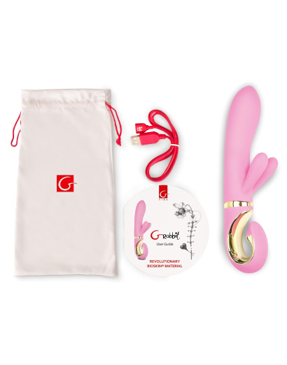 G-Vibe GRabbit - akkus, 3 motoros G-pont vibrátor (pink)