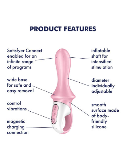 / Satisfyer Air Pump Booty 5 - okos pumpálható anál vibrátor (pink)