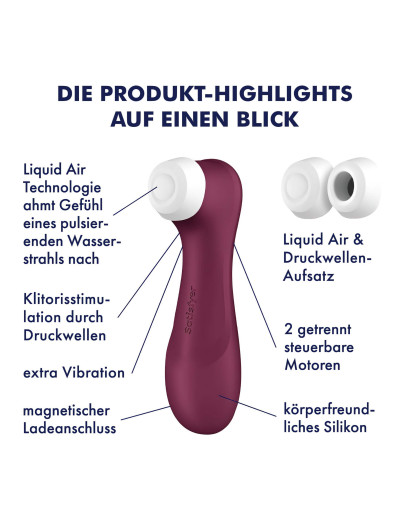 Satisfyer Pro 2 Gen3 - okos léghullámos csiklóizgató (bordó)