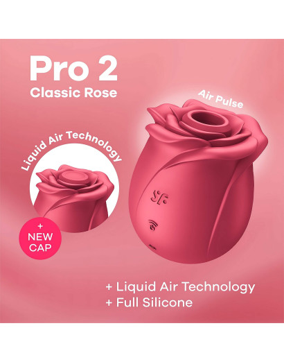 Satisfyer Pro 2 Rose Classic - akkus léghullámos csiklóizgató (piros)