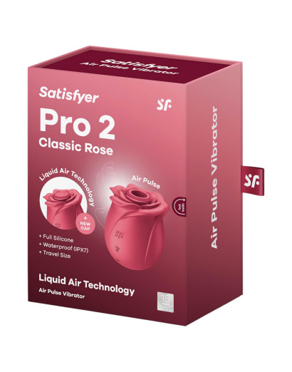 Satisfyer Pro 2 Rose Classic - akkus léghullámos csiklóizgató (piros)