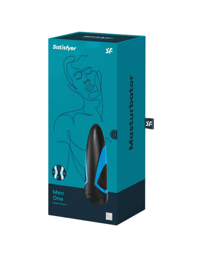 Satisfyer Men One - szívó maszturbátor (kék-fekete)