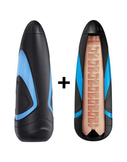 Satisfyer Men One maszturbátor és Lusty Tongues betét (kék-fekete)