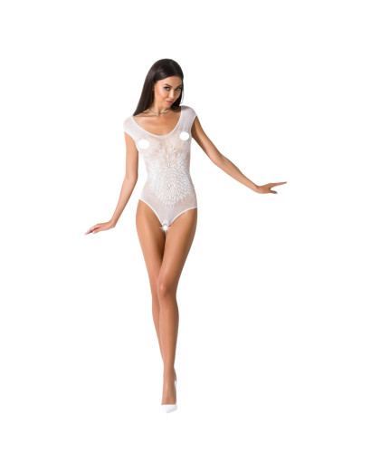 Passion BS064 - nyitott necc body (fehér) - S-L