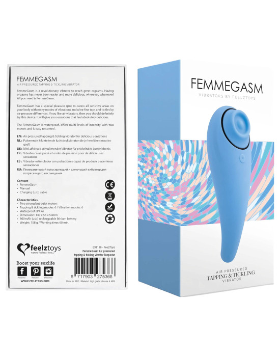 FEELZTOYS Femmegasm - akkus 2in1 csiklóvibrátor (kék)