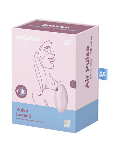 Satisfyer Vulva Lover 3 - akkus, léghullámos csiklóizgató (pink)