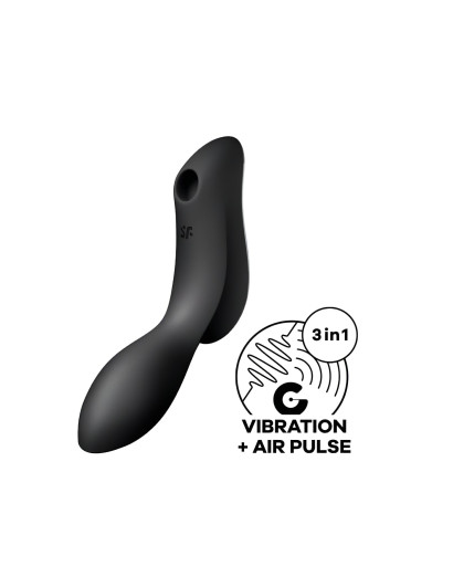 Satisfyer Curvy Trinity 2 - akkus léghullámos 2in1 vibrátor (fekete)