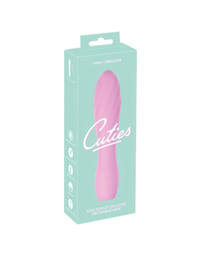 Cuties Mini 3 - akkus, vízálló, bordás vibrátor (pink)