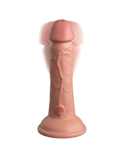 King Cock Elite 6 - tapadótalpas, élethű vibrátor (15cm) - natúr