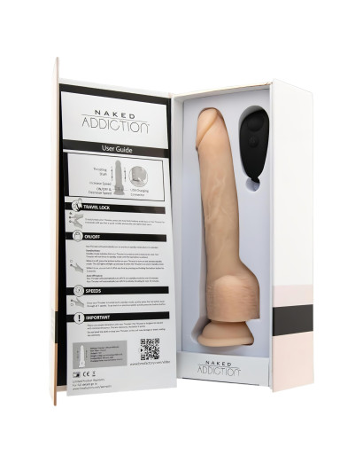 Naked Addiction Thrusting 9 - rádiós, lökő vibrátor - natúr (23cm)