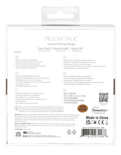 Pillow Talk Lusty - akkus, nyelves rúdvibrátor (pink)