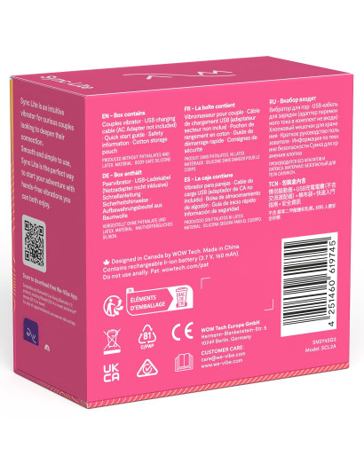 We-Vibe Sync Lite - okos, rádiós párvibrátor (pink)