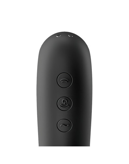 Satisfyer Dual Kiss - akkus hüvelyi és csiklóvibrátor (fekete)