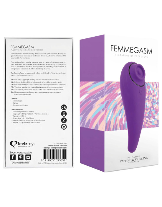 FEELZTOYS Femmegasm - akkus 2in1 csiklóvibrátor (lila)