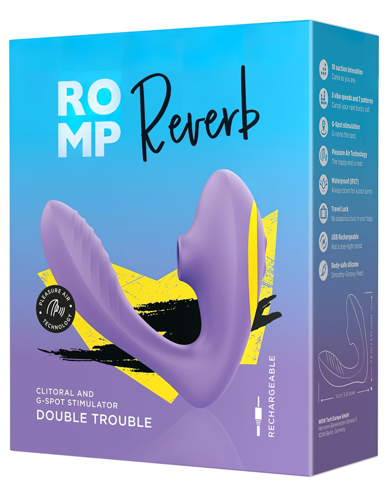 ROMP Reverb - léghullámos 2in1 G-pont vibrátor (lila)