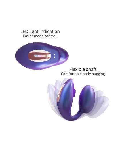 Wonderlover - csiklóizgatós G-pont vibrátor (metál lila)