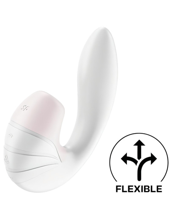 Satisfyer Supernova - akkus, léghullámos 2in1 vibrátor (fehér)