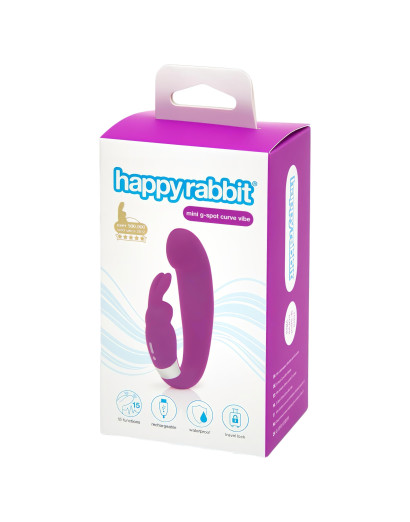 Happyrabbit Mini G - akkus, csiklókaros G-pont vibrátor (lila)