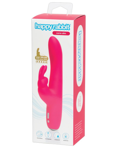 Happyrabbit Curve Slim - vízálló, akkus csiklókaros vibrátor (pink)