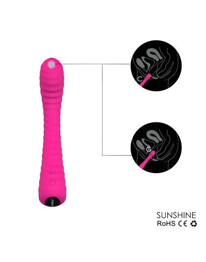 Sex HD Sunshine - akkus, barázdált G-pont vibrátor (pink)