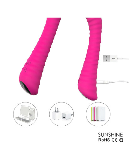 Sex HD Sunshine - akkus, barázdált G-pont vibrátor (pink)