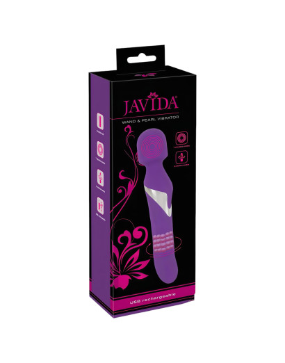 Javida Wand & Pearl - 2in1 masszírozó vibrátor (lila)