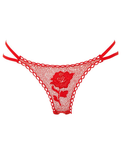 Panty Rose - rózsaszálba rejtett tanga - piros (S-L)