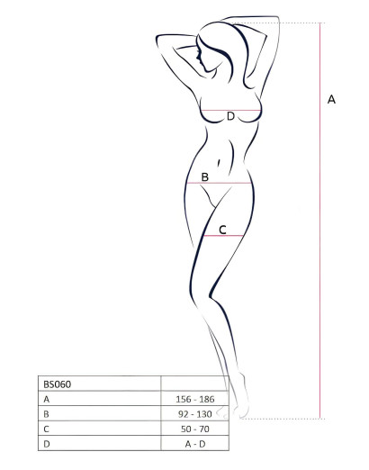 Passion BS060 - kereszthálós necc szett (piros) - S-L