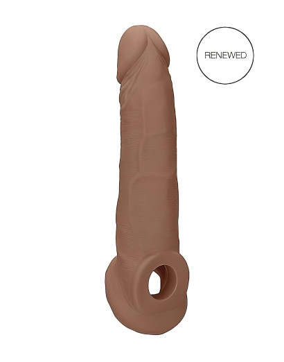 RealRock Penis Sleeve 9 - péniszköpeny (21,5cm) - sötét natúr