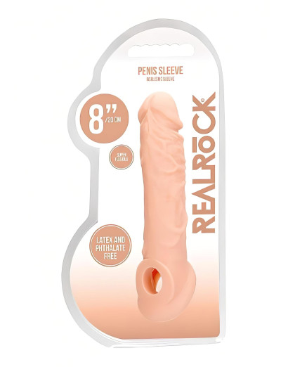 RealRock Penis Sleeve 8 - péniszköpeny (21cm) - natúr