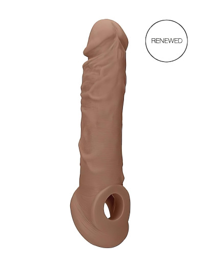 RealRock Penis Sleeve 8 - péniszköpeny (21cm) - sötét natúr