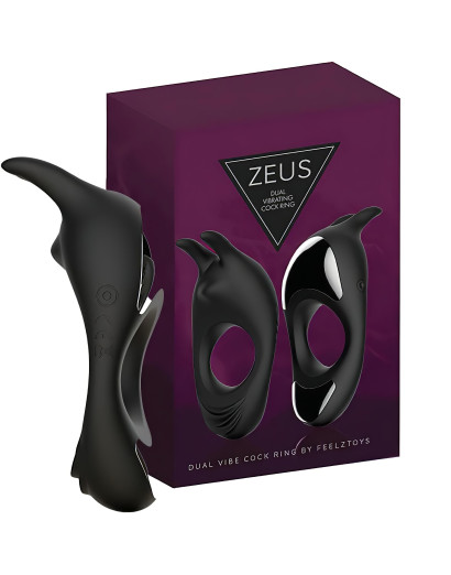 FEELZTOYS Zeus - akkus, vibrációs péniszgyűrű (fekete)