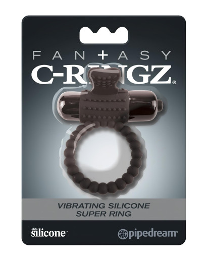 Pipedrem Fantasy C-Ringz - vibrációs péniszgyűrű (fekete)