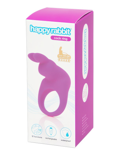 Happyrabbit Cock - akkus vibrációs péniszgyűrű (lila)