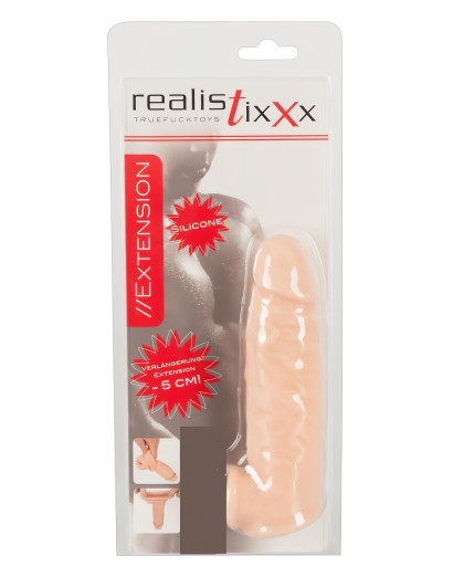 Realistixxx - heregyűrűs péniszköpeny - 16cm (natúr)