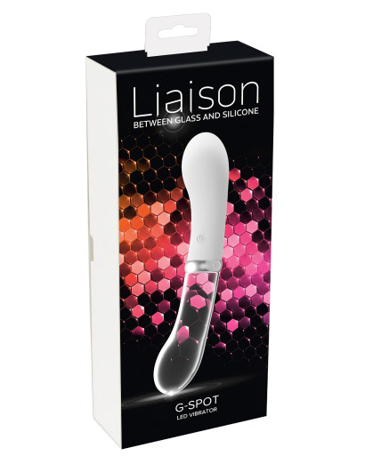 You2toys Liaison - szilikon-üveg LED vibrátor (áttetsző-fehér)