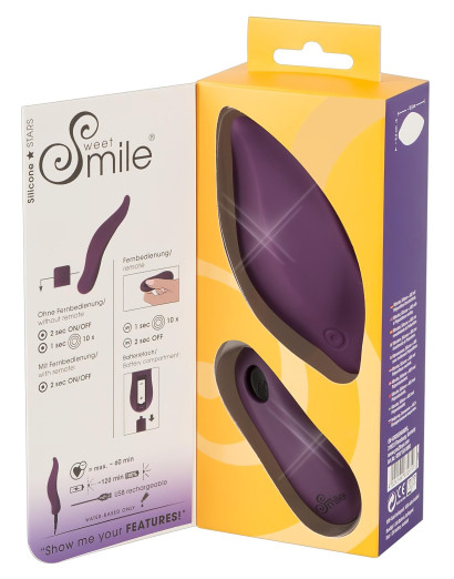 SMILE Panty - akkus, rádiós, vízálló csiklóvibrátor (lila)