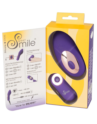 SMILE Panty - akkus, rádiós csiklóvibrátor (lila)