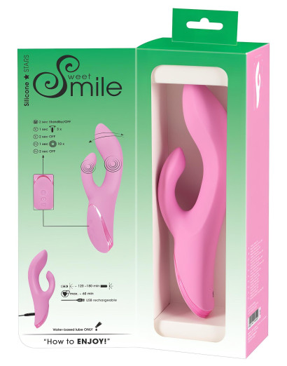 SMILE Nodding - akkus, csiklókaros, bólogató vibrátor (pink)