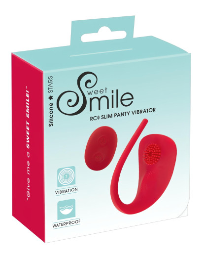 SMILE Slim Panty - akkus, rádiós csiklóvibrátor (piros)