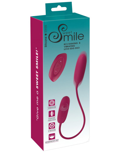 Smile Love Egg Duo - akkus, rádiós, vízálló vibrációs tojás (lila)