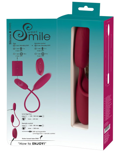 Smile Love Egg Duo - akkus, rádiós, vízálló vibrációs tojás (lila)