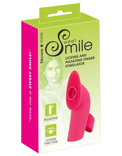 SMILE Licking - akkus, léghullámos-nyelves ujjvibrátor (pink)